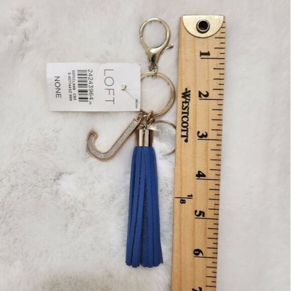 LOFT Leather Initial "J" Keychain/ Handbag Charm - Picture 4 of 5
